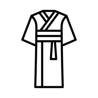 Geleneksel kimono cübbe ikonu. Vektör. Düzenlenebilir vuruş