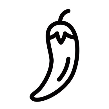 Baharatlı biberli sebze ikonu. Vektör çizimi. Düzenlenebilir vuruş