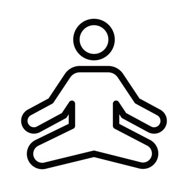 Yoga için meditasyon yapan kişi vektör ikonu pozu verir. Düzenlenebilir vuruş