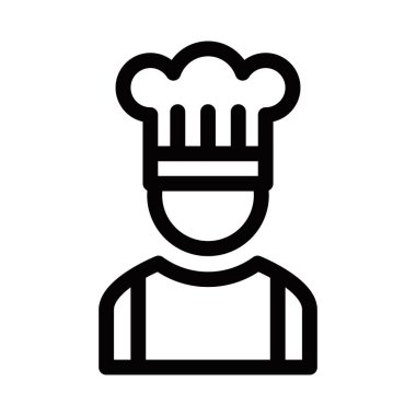Üniformalı ve şapka ikonlu Şef Avatar. Düzenlenebilir vuruş