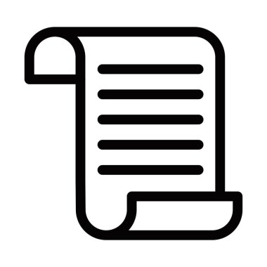 Eski parşömen kağıdı belge vektör simgesi. Düzenlenebilir vuruş