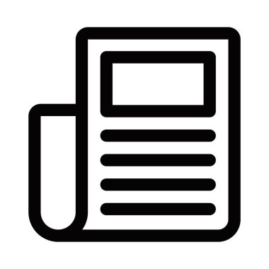 Çizgi biçiminde en az siyah gazete vektör simgesi. Düzenlenebilir vuruş