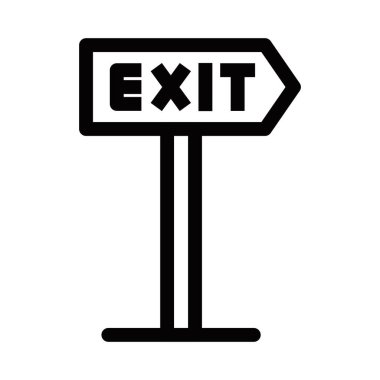 Çıkış yönü ok vektör yol simgesi. Düzenlenebilir vuruş