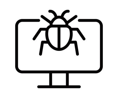 Ana hatlarıyla bilgisayar hata simgesi. Düzenlenebilir vuruş