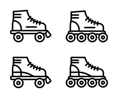 Dört patenli paten seti. Düzenlenebilir vuruş