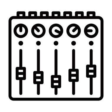 Dikey faders ile dengeleyici karıştırıcı. Düzenlenebilir vuruş.