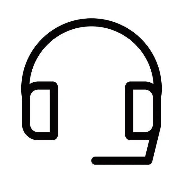 Kulaklık simgesi, siyah ana hatlı vektör çizimi. Düzenlenebilir vuruş