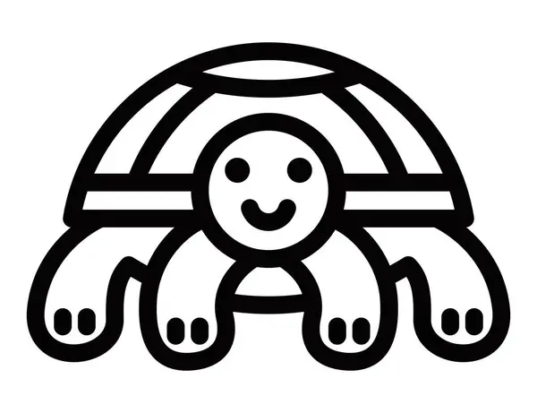 Şirin kaplumbağa ikonu, siyah ana hatlı vektör çizimi. Düzenlenebilir vuruş