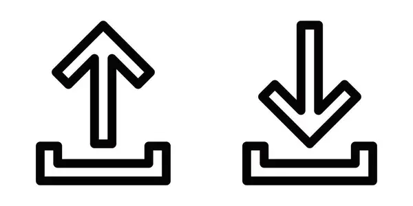 Vektör yüklemek ve indirmek için ok simgeleri. Düzenlenebilir vuruş