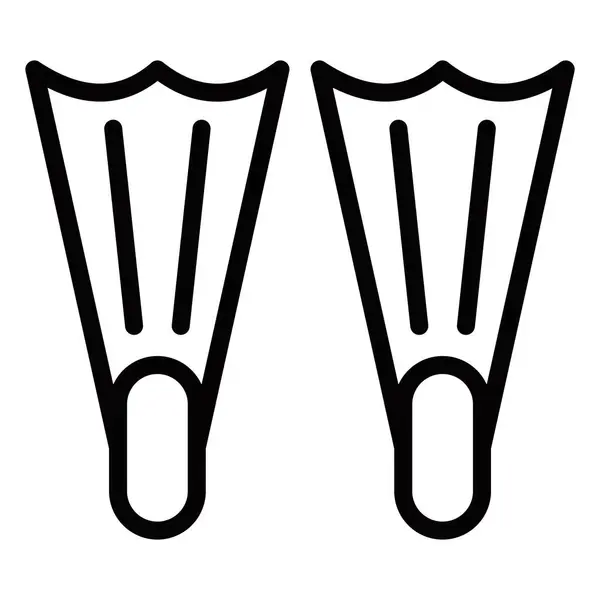 Yüzgeçlerin ana hatlarıyla dalma ikonu. Düzenlenebilir vuruş