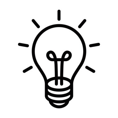 Parlak fikir ampul vektör illüstrasyonu. Düzenlenebilir vuruş