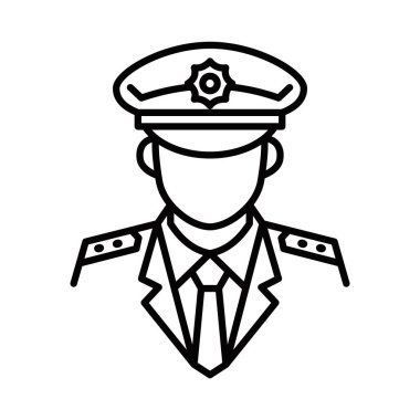 Genel veya subay vektör çizimi. Düzenlenebilir vuruş