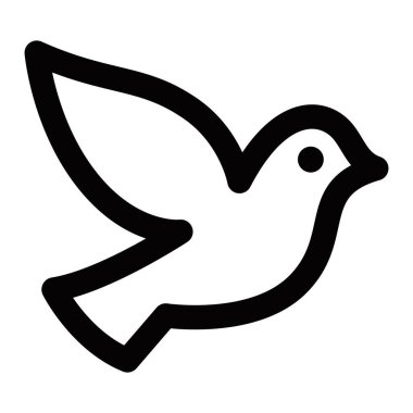 Basit ve temiz bir şekilde uçan güvercin vektör çizimi. Düzenlenebilir vuruş