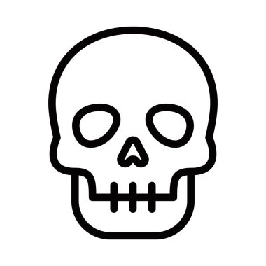 Asgari çizgi sanat tarzında kafatası vektör illüstrasyonu. Düzenlenebilir vuruş