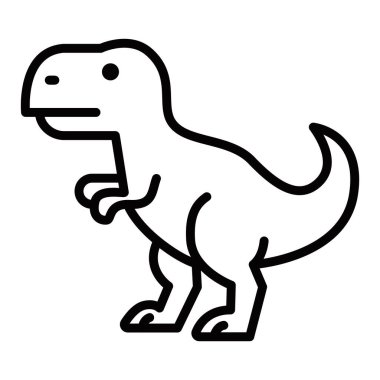 Çizgi film çizim tarzında dinozor vektör çizimi. Düzenlenebilir vuruş