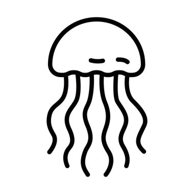 Basit, temiz bir hatla denizanası vektör çizimi. Düzenlenebilir vuruş