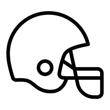 Futbol kaskı vektör çizimi kalın çizgi şeklinde. Düzenlenebilir vuruş