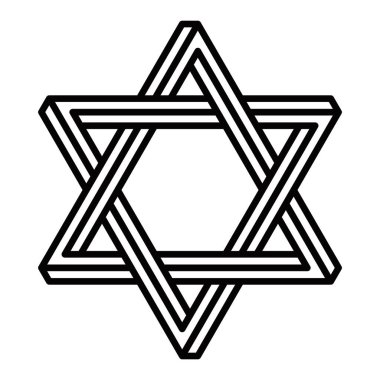 Karışık üçgenli David Yıldızı vektör çizimi. Düzenlenebilir vuruş