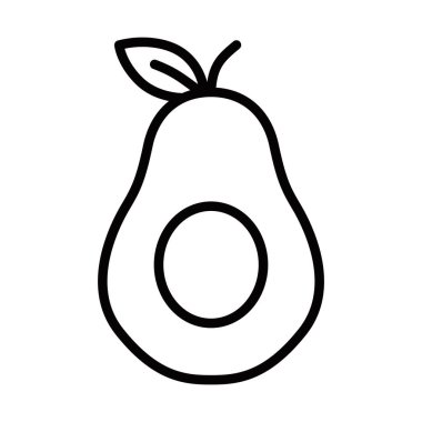 Tohum vektör illüstrasyonlu avokado meyvesi. Düzenlenebilir vuruş