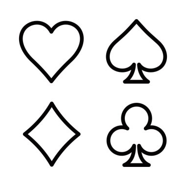 İskambil takımları. Vektör çizimi. Düzenlenebilir vuruş
