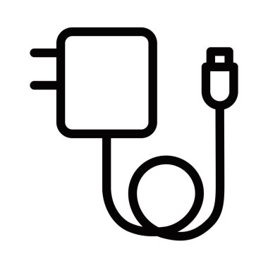 USB kablo bağlantısını yüklüyor. Vektör çizimi. Düzenlenebilir vuruş