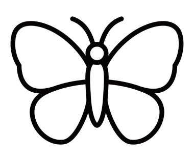 Kelebek böcek ikonu. Vektör çizimi. Düzenlenebilir vuruş