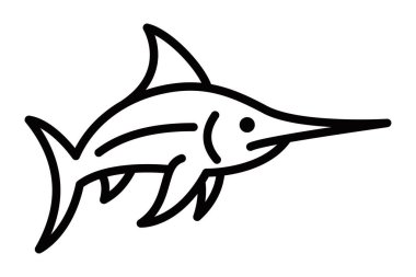 Dinamik kılıçbalığı hayvan vektör çizimi. Düzenlenebilir vuruş