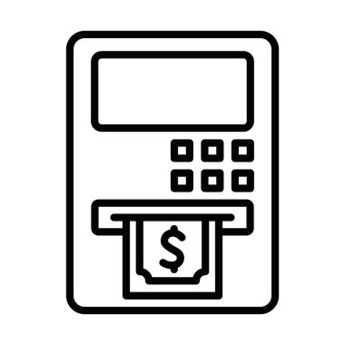 ATM para vektör çizimi. Düzenlenebilir vuruş