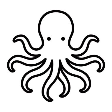 Oyuncu ahtapot hayvan vektör çizimi. Düzenlenebilir vuruş