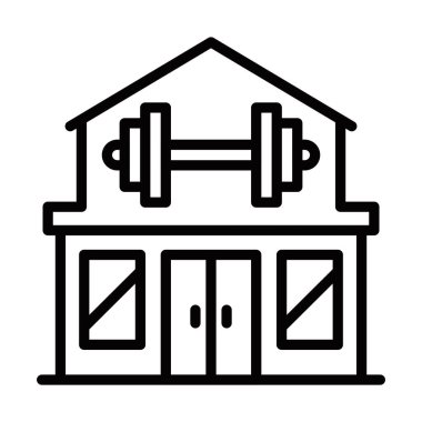 Jimnastik salonu vektör çizimi yapıyor. Düzenlenebilir vuruş