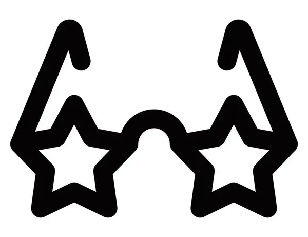 Ana hatlarıyla yıldız vektör illüstrasyonlu gözlükler. Düzenlenebilir vuruş