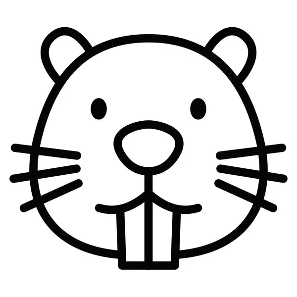 Kocaman dişleri olan sevimli kunduz surat. Düzenlenebilir vuruş