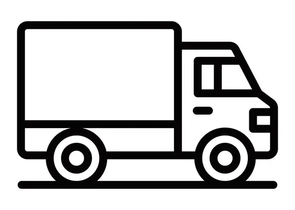 Kargo kamyonu yan görüntüsü. Vektör çizimi. Düzenlenebilir vuruş