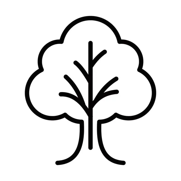 Basit ağaç doğa vektör illüstrasyonu. Düzenlenebilir vuruş
