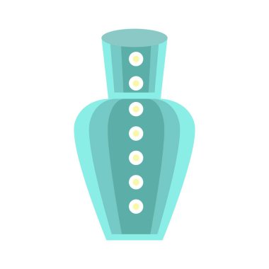 Noktalı dekoratif turkuaz vazo. Vektör resmi