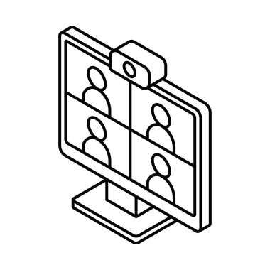 Kilit güvenlik özellikli flaş bellek Isometric vektör simgesi. Düzenlenebilir vuruş.