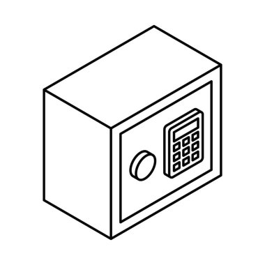 Kilit güvenlik özellikli flaş bellek Isometric vektör simgesi. Düzenlenebilir vuruş.