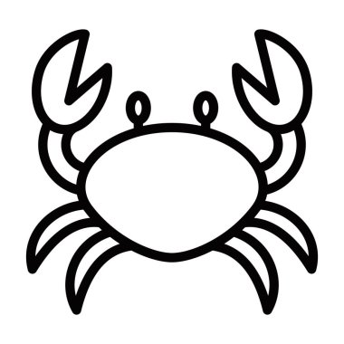 Yengeç hayvan ikonunun vektör çizimi. Düzenlenebilir vuruş