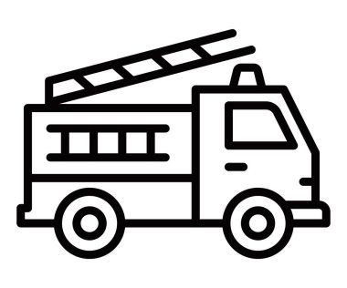 İtfaiye aracı acil durum ikonunun vektör çizimi. Düzenlenebilir vuruş