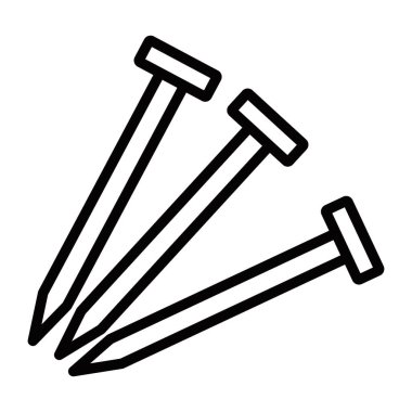 Hıristiyan çarmıha gerilme sembolünü belirten üç çivi simgesi. Vektör simgesi. Düzenlenebilir vuruş