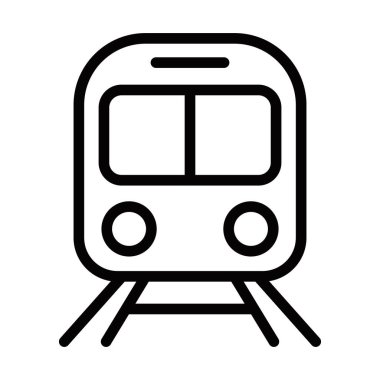 Bir tren siyah beyaz gösterilir. Tren raylarda ve iki kapısı var. Düzenlenebilir Vuruş