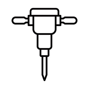 Matkap ucunun siyah beyaz çizimi. Matkap ucu sivri uçlu ve her iki ucu da saplı. Düzenlenebilir Vuruş