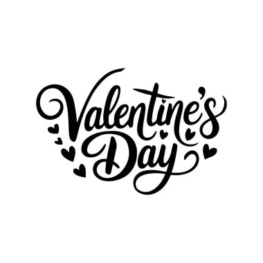 Sevgililer Günü tipografi siluet vektör sanatı 