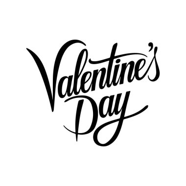 Sevgililer günü tipografi silueti