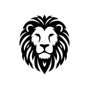 Aslan başı logo simgesi siluet vektör sanatı 