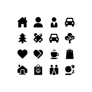 siyah doldurulmuş logo simgesi vektör sanatı