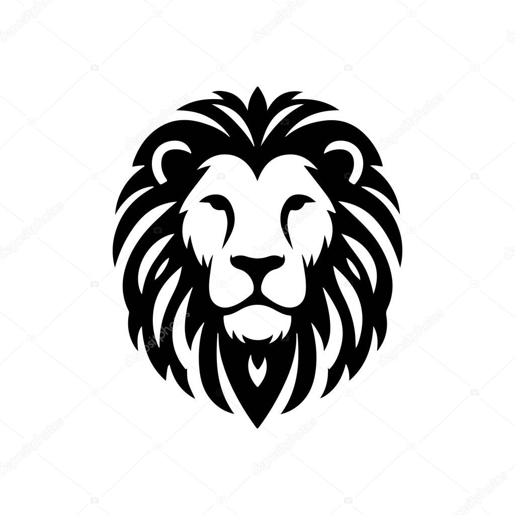 Lion head logo icon silhouette vector arts