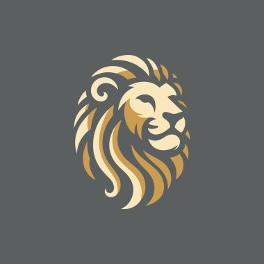 aslan başı vektör illüstrasyonu