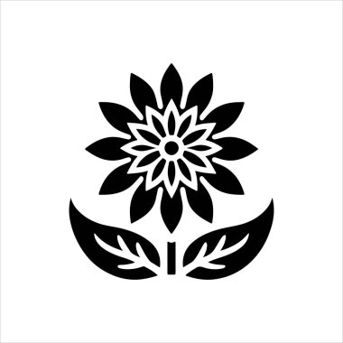 çiçek logosu siluet vektör sanatı 