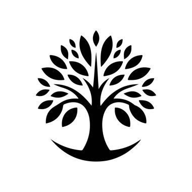 ağaç simgesi vektör illüstrasyon silueti 